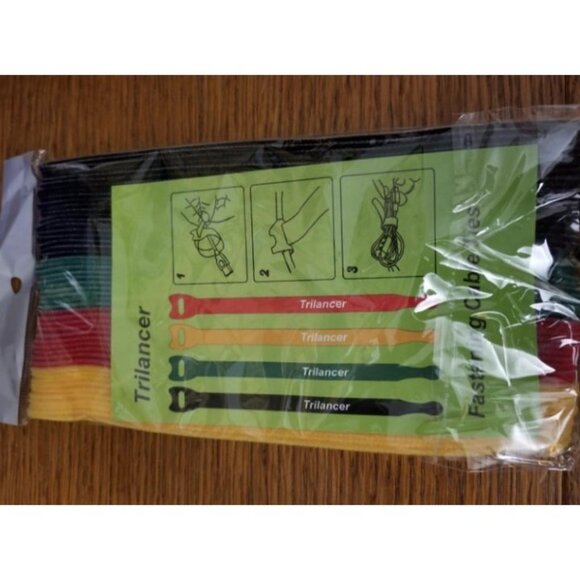 Reusable Cable Ties, Trilancer Cord Wraps, Adjustable Strap Fastener, 50 PCS - Picture 3 of 4